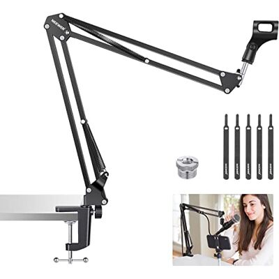 NEEWER Microfoonarmstandaard, ophanging boomschaar, microfoonarm statief met 3/8 inch tot 5/8 inch schroef en kabelbinders, compatibel met blauw Yeti Snowball Yeti X Quadcast en andere microfoons, NEEWER Microfoonarmstandaard, ophanging boomschaar, microfoonarm statief met 3/8 inch tot 5/8 inch schroef en kabelbinders, compatibel met blauw Yeti Snowball Yeti X Quadcast en andere microfoons,
