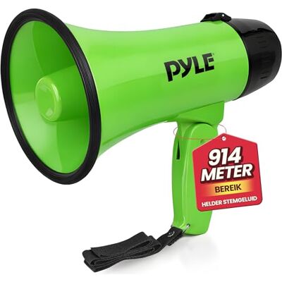 Pyle Megafoon- Toeter met Sirene – Luidsprekerhoorn- Draagbare Luidspreker-Werkt op Batterijen 20 Watt – Microfoon- PA-Geluid Opvouwbare Handgreep voor Cheerleading en Politiegebruik Groen Pyle Megafoon- Toeter met Sirene – Luidsprekerhoorn- Draagbare Luidspreker-Werkt op Batterijen 20 Watt – Microfoon- PA-Geluid Opvouwbare Handgreep voor Cheerleading en Politiegebruik Groen