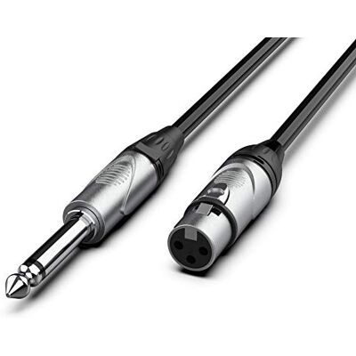 Audibax Silver XLR-kabel, bus op mono-jack, lengte 0,90 m, hoge signaaloverdracht, PVC-coating, maximale isolatie, diameter 6 mm, zwart Audibax Silver XLR-kabel, bus op mono-jack, lengte 0,90 m, hoge signaaloverdracht, PVC-coating, maximale isolatie, diameter 6 mm, zwart