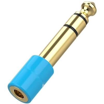 Watio Wave Adapter – audio-adapter, 6,5 mm jack naar 3,5 mm jackbus, blauw, ideaal voor het aansluiten van audio-apparaten Watio Wave Adapter – audio-adapter, 6,5 mm jack naar 3,5 mm jackbus, blauw, ideaal voor het aansluiten van audio-apparaten