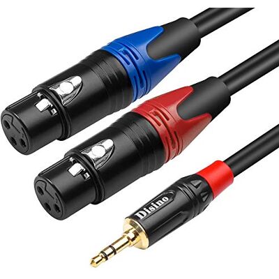 Disino Dubbele vrouwelijke XLR naar 3,5 mm Y-Splitter kabel, ongebalanceerde XLR vrouwelijk naar 1/8 Inch Mini Jack TRS Stereo Aux Interconnect Audio Mic Breakout Patch Cord 10 Voet/3 Meter Disino Dubbele vrouwelijke XLR naar 3,5 mm Y-Splitter kabel, ongebalanceerde XLR vrouwelijk naar 1/8 Inch Mini Jack TRS Stereo Aux Interconnect Audio Mic Breakout Patch Cord 10 Voet/3 Meter