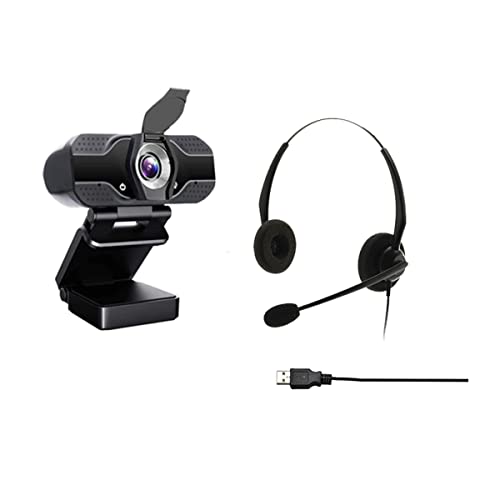 Pro-Ject Instapniveau HD 1080P webcam   Instapniveau Binaural Noise Cancelling USB Headset   Bundelpakket   Compatibel met DragonForce