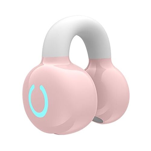 Elprico Clip-on Oordopjes, Open Oortelefoon Draadloze Bluetooth-Oordopjes met Oplaadkabel, HiFi Stereo Ruisonderdrukkende Oordopjes voor Sportmuziek Bellen (Roze)