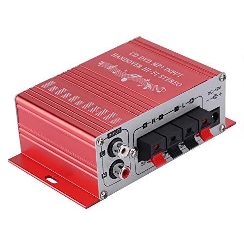 KIMISS Mini Digitale Auto, Hifi Audio Muziek CD DVD MP3 3D-printer Schraper Auto Versterker FM-speler(Rood) (Rood)