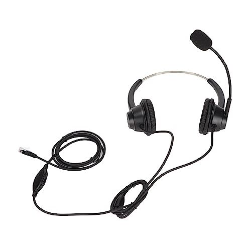 SHYEKYO Callcenter-oortelefoon, bedrade telefoonheadset met instelbaar volume voor VOIP-telefoons voor op kantoor