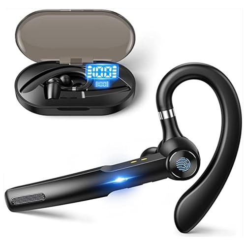 Gugxiom Bluetooth-headset, Draadloze Bluetooth-oortelefoon met 400 MAh Oplaadetui, Ingebouwde Microfoon voor IOS Android Mobiele Telefoon, Handsfree Hoofdtelefoon voor