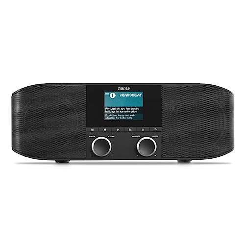 Hama Wifi-internetradio en DAB-radio, DAB Plus, met bluetooth, keukenradio, internetradio, DAB+, digitale radio, bluetooth, wekker, aux 3,5 mm, FM-radio, zwart