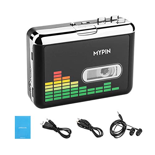 MYPIN Cassettespeler Naar MP3-converter Retro Walkman Auto Reverse Portable Audio USB-tapespeler met koptelefoon, Geen Computer Nodig