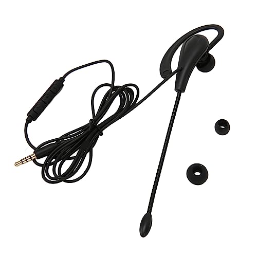 WINH Mono-Headset, Duurzame Ruisonderdrukkende Headset met één Oor, Plug-and-play, Bedraad, Zwart voor Callcenters voor Mobiele Telefoons (Type-C)