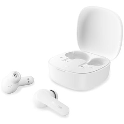 Philips TAT2200WT echte draadloze oordopjes met actieve ruisonderdrukking, 36 uur afspeeltijd, SecureFit-oordopjes, heldere gesprekken met 4 microfoons, Bluetooth 6.0, IPX4, compact etui, wit Philips TAT2200WT echte draadloze oordopjes met actieve ruisonderdrukking, 36 uur afspeeltijd, SecureFit-oordopjes, heldere gesprekken met 4 microfoons, Bluetooth 6.0, IPX4, compact etui, wit