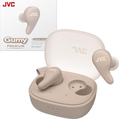 JVC Gumy Premium True Wireless oordopjes met noise cancelling, Bluetooth 5.4, Ambient Sound-modus, lage latentie, 26 uur batterijduur en transparante oplaadcase, USB-C, Mocha – HA-A23T-T (Bruin) JVC Gumy Premium True Wireless oordopjes met noise cancelling, Bluetooth 5.4, Ambient Sound-modus, lage latentie, 26 uur batterijduur en transparante oplaadcase, USB-C, Mocha – HA-A23T-T (Bruin)