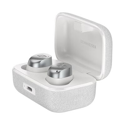 Sennheiser MOMENTUM True Wireless 4 Smart Earbuds met Bluetooth 5.4, kristalhelder geluid, comfortabel ontwerp, accuduur van 30 uur en adaptieve ANC wit zilver Sennheiser MOMENTUM True Wireless 4 Smart Earbuds met Bluetooth 5.4, kristalhelder geluid, comfortabel ontwerp, accuduur van 30 uur en adaptieve ANC wit zilver