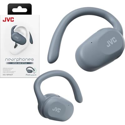 JVC Nearphones draadloze open-ear hoofdtelefoon met Pivot Motion oorhaken, microfoon, Bluetooth 5.4, 26 uur afspeeltijd – HA-NP40T-A (Blauw) JVC Nearphones draadloze open-ear hoofdtelefoon met Pivot Motion oorhaken, microfoon, Bluetooth 5.4, 26 uur afspeeltijd – HA-NP40T-A (Blauw)