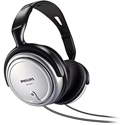 Philips Audio SHP2500/10 HiFi TV-hoofdtelefoon, uitstekend geluid, geluidsisolatie, ideale pasvorm, volumeregeling, extra lange kabel van 6 m, zilver/zwart, verstelbare hoofdband Philips Audio SHP2500/10 HiFi TV-hoofdtelefoon, uitstekend geluid, geluidsisolatie, ideale pasvorm, volumeregeling, extra lange kabel van 6 m, zilver/zwart, verstelbare hoofdband