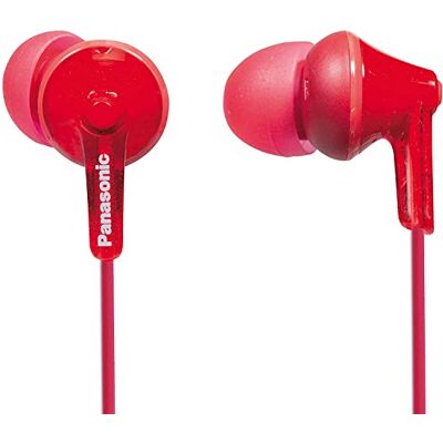 Panasonic RP-HJE125E-R In-ear hoofdtelefoon (drie paar paspoortstukken, 10-24.000 Hz, 1,1 m kabel) rood Panasonic RP-HJE125E-R In-ear hoofdtelefoon (drie paar paspoortstukken, 10-24.000 Hz, 1,1 m kabel) rood