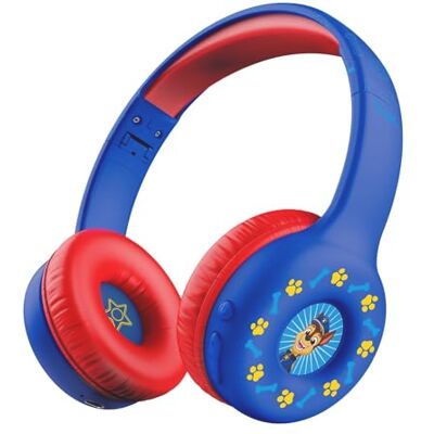 Trust PAW Patrol Hoofdtelefoon Draadloos Bluetooth Kinderen 4-10, Blauw Volumebegrenzing (85dB), On Ear Opvouwbare Headphones met Microfoon en Stickers, Koptelefoon 15 uur Speeltijd Trust PAW Patrol Hoofdtelefoon Draadloos Bluetooth Kinderen 4-10, Blauw Volumebegrenzing (85dB), On Ear Opvouwbare Headphones met Microfoon en Stickers, Koptelefoon 15 uur Speeltijd