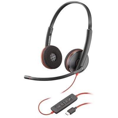 PLT Poly Plantronics Blackwire 3220 USB-C/USB-A koptelefoon PLT Poly Plantronics Blackwire 3220 USB-C/USB-A koptelefoon