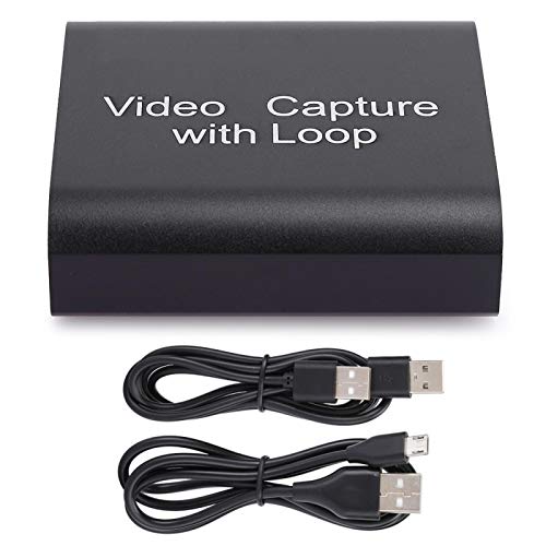 KIKYO Capture Card, USB3.0 Video Capture Card met Loop Out, HDMI 4K Ultra HD Capture Card Fit voor Game Console PS4/PS3/Xbox One Live Streaming (zwart)