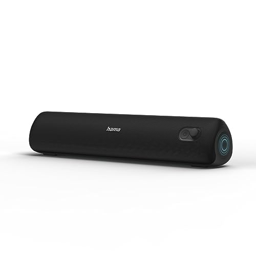 Hama Bluetooth Soundbar waterdichte pc-luidspreker (muziekbox Bluetooth-luidspreker voor mobiele telefoon, draadloze pc-luidspreker, draagbaar, draadloze bluetooth-luidspreker tot 12 uur accu), zwart