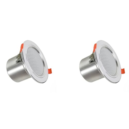 Bcowtte 2 x plafondluidsprekers voor badkamer, 8 ohm, 10 W, achtergrondmuziek, plafondluidsprekers van aluminium, vochtbestendig