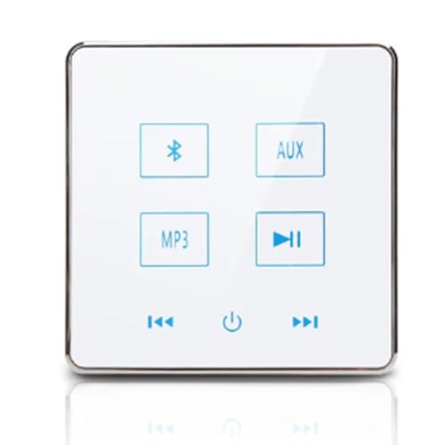 iFutniew Home Cinema Bluetooth wandversterker, touchscreen muziekpaneel, thuisachtergrond-audiosysteem, ondersteunt USB-TF-kaart (wit)