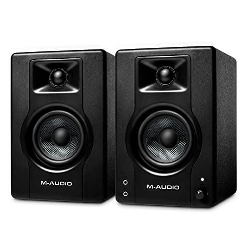 M-Audio BX4-120-watt desktop computer luidsprekers/studiomonitors voor gamen, muziekproductie, live streamen en podcasten (paar)