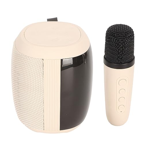 SHYEKYO Karaoke Luidsprekers, 66mm 4 Ohm 10W Luidsprekers Stereo Subwoofer 5 Karaoke Geluidseffecten Mini Karaoke Machine 1800mAh Batterij voor Indoor Party (Wit)