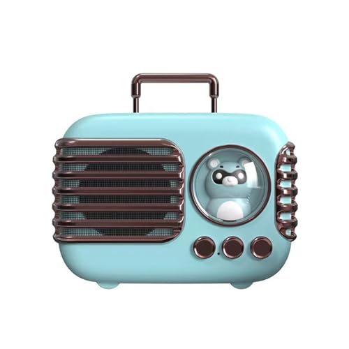 Ouitble Leuke Bluetooth-luidspreker, Mini-bagage Bluetooth-luidspreker Vintage Kleine Luidspreker(Groente)
