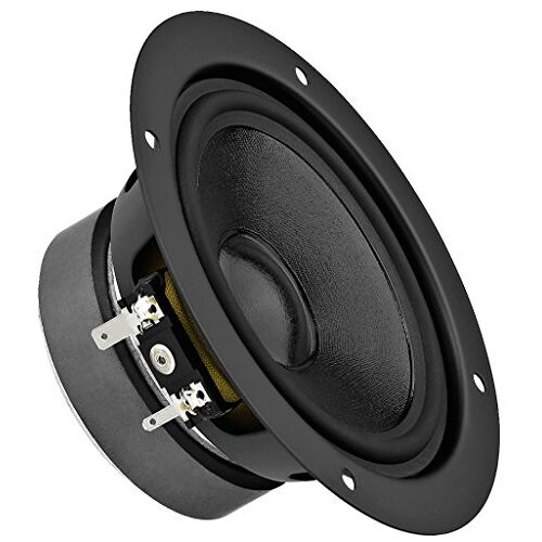 MONACOR MSH-116/4 Hi-Fi Midrange Speaker voor Midrange Playback, Ingebouwde module voor doos behuizing, zwart