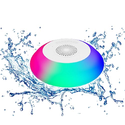 Topiky Zwembadluidspreker met Verlichting, BT Draagbare Luidspreker IPX7 Waterdichte Hot Tub Luidspreker, Ingebouwde Microfoon Stereo Handsfree Zwembad Drijvende Luidspreker RGB