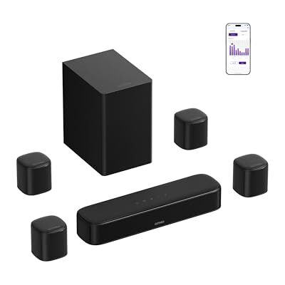 ULTIMEA Aura A40 Pro Virtuele surround soundbar, soundbar voor tv met 4 surround luidsprekers, 330 W piekvermogen, surround sound-systeem, Bluetooth 6.0, app-bediening, soundbar met subwoofer ULTIMEA Aura A40 Pro Virtuele surround soundbar, soundbar voor tv met 4 surround luidsprekers, 330 W piekvermogen, surround sound-systeem, Bluetooth 6.0, app-bediening, soundbar met subwoofer