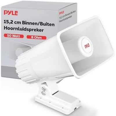 Pyle Indoor en Outdoor PA Horn Luidspreker – PA Speaker met 8 Ohm Impedantie & 65 Watt Piekkracht – Inclusief Beugel en Montagemateriaal –Wit Pyle Indoor en Outdoor PA Horn Luidspreker – PA Speaker met 8 Ohm Impedantie & 65 Watt Piekkracht – Inclusief Beugel en Montagemateriaal –Wit