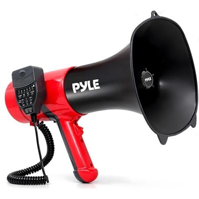 Pyle Draagbare Megafoon 100W – Bluetooth Bullhorn met Sirene, 1500 Yard Bereik, Voice Changer, AUX, Instelbaar Volume, Lichte Handgreep Luidspreker voor Buiten, Sport, Veiligheid & Evenementen Pyle Draagbare Megafoon 100W – Bluetooth Bullhorn met Sirene, 1500 Yard Bereik, Voice Changer, AUX, Instelbaar Volume, Lichte Handgreep Luidspreker voor Buiten, Sport, Veiligheid & Evenementen