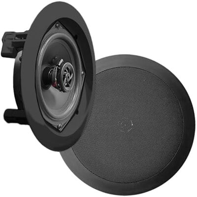 Pyle PDIC61RDBK In-Wall/In-Ceiling Dual 6.5-Inch Speaker System, 2-Way, Flush Mount, Black (Pair) Pyle PDIC61RDBK In-Wall/In-Ceiling Dual 6.5-Inch Speaker System, 2-Way, Flush Mount, Black (Pair)