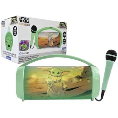 Lexibook , Star Wars Bluetooth lichtluidspreker karaoke, groen, BTP585SWZLXB Draadloze Star Wars-speaker met verlichting, Bluetooth 5.0, karaokemicrofoon, audio-ingangen en draagbare batterij. Lexibook , Star Wars Bluetooth lichtluidspreker karaoke, groen, BTP585SWZLXB Draadloze Star Wars-speaker met verlichting, Bluetooth 5.0, karaokemicrofoon, audio-ingangen en draagbare batterij.