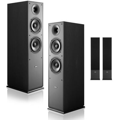 VEVOR Staande luidspreker paar, 2-weg, met 2,54 cm tweeters, twee 16,51 cm woofers, 400 W piekvermogen, 65 Hz 20 kHz frequentierespons, robuuste MDF-behuizing, voor thuisaudio, paar VEVOR Staande luidspreker paar, 2-weg, met 2,54 cm tweeters, twee 16,51 cm woofers, 400 W piekvermogen, 65 Hz 20 kHz frequentierespons, robuuste MDF-behuizing, voor thuisaudio, paar