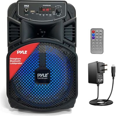 Pyle Bluetooth Luidsprekersysteem Draagbare Speaker 300W Subwoofer 2,54 cm Tweeter Microfooninvoer Feestverlichting MP3,USB Radio Afstandsbediening Pyle Bluetooth Luidsprekersysteem Draagbare Speaker 300W Subwoofer 2,54 cm Tweeter Microfooninvoer Feestverlichting MP3,USB Radio Afstandsbediening