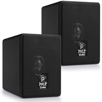 Pyle Luidsprekers, Mini Boekenplank Speakers – 100W Passieve Compacte Luidsprekers met Papieren Conus, 8 Ohm – Stereo Speaker Set voor Hifi Systeem & Home Cinema (Zwart) Pyle Luidsprekers, Mini Boekenplank Speakers – 100W Passieve Compacte Luidsprekers met Papieren Conus, 8 Ohm – Stereo Speaker Set voor Hifi Systeem & Home Cinema (Zwart)