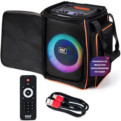 Pyle Party Speaker Draagbaar Audio Bluetooth – 100W met TWS, Sterke Bas en Helder Treble, Carry Bag, Statief, USB/SD/FM, Indoor & Outdoor Gebruik Pyle Party Speaker Draagbaar Audio Bluetooth – 100W met TWS, Sterke Bas en Helder Treble, Carry Bag, Statief, USB/SD/FM, Indoor & Outdoor Gebruik