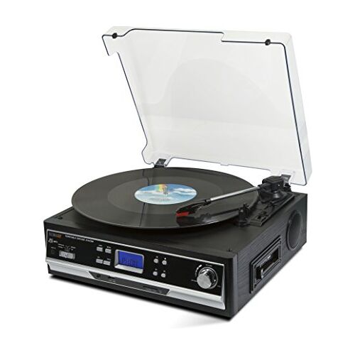 Technaxx 4717 Bluetooth platen/cassettedigitaliserer TX-22+ van LP's en audiocassettes, zwart