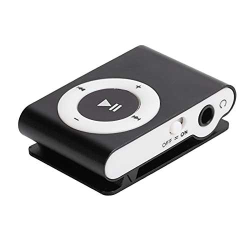 Leapiture MP3-speler Draagbare Digitale Muziekmediaspeler MiniMP3 BackClip-speler Met Oortelefoon En USB-kabel Voor Hardlopen(Zwart)