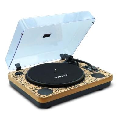 mooov Bluetooth platenspeler met luidsprekers, 33/45/78 rpm, USB-opname Branden je platen op USB en speel MP3 af. RCA-uitgang voor versterking. Bluetooth-ontvanger mooov Bluetooth platenspeler met luidsprekers, 33/45/78 rpm, USB-opname Branden je platen op USB en speel MP3 af. RCA-uitgang voor versterking. Bluetooth-ontvanger