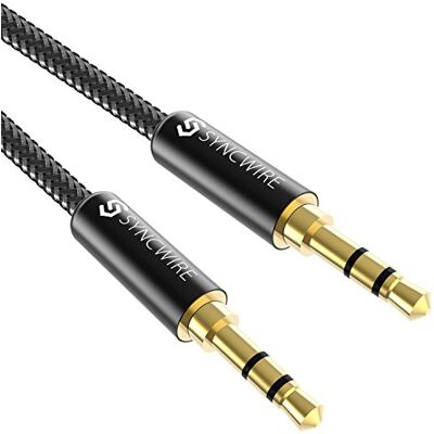 SYNCWIRE Aux-kabel 3,5 mm audiokabel 0,5 m jack kabel voor hoofdtelefoon, Apple iPhone iPod iPad, Echo Dot, thuis/auto stereo-installaties, smartphones, MP3-speler en meer nylon, zwart SYNCWIRE Aux-kabel 3,5 mm audiokabel 0,5 m jack kabel voor hoofdtelefoon, Apple iPhone iPod iPad, Echo Dot, thuis/auto stereo-installaties, smartphones, MP3-speler en meer nylon, zwart