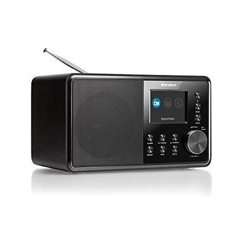 Karcher DAB 3000 digitale radio (DAB Plus radio, FM-RDS/DAB+, AUX-IN, wekker met dubbel alarm) zwart