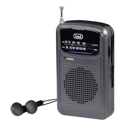 Trevi RA 710 GMG Draagbare 2-bands radio AM FM met hoofdtelefoonaansluiting, stroomvoorziening via AAA-batterijen, compact en licht Trevi RA 710 GMG Draagbare 2-bands radio AM FM met hoofdtelefoonaansluiting, stroomvoorziening via AAA-batterijen, compact en licht