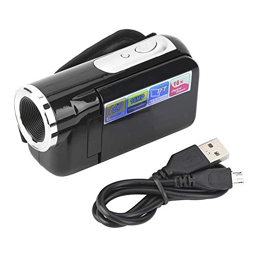 ciciglow Digitale Videocamera, 1080P 16X HD Digitale Videocamera Camcorder Vlogging-camera met 2-inch TFT LCD-scherm voor Kinderen/Beginners/Kinderen/Tieners/Studenten/Ouderencadeau(zwart)