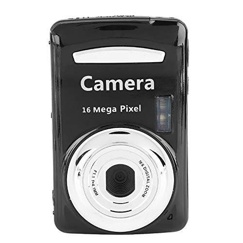 Luqeeg Digitale Camera, 16MP 16X Zoom HD Digitale Videocamera Camcorder, 30FPS 720P Compactcamera met 2,4-inch LCD-scherm, Nachtzicht, Cameracadeau voor Studenten Jongens Meisjes Kinderen(zwart)