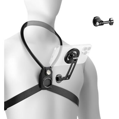NEEWER Magnetische nekhouder voor actie, handsfree nekhouder met borstband, compatibel met GoPro DJI Insta360, POV Vlog video-opname, GP26 NEEWER Magnetische nekhouder voor actie, handsfree nekhouder met borstband, compatibel met GoPro DJI Insta360, POV Vlog video-opname, GP26