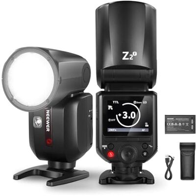 NEEWER Z2-F 2.4G TTL Flash Camera Speedlite, rond, compatibel met Fujifilm, 76 Ws HSS 1/8000s UI bijgewerkt, 2 pilootlichten snelwissel TTL/M (TCM-knop) batterij 7,2 V/3000 mAh 600 flitsers bij vol NEEWER Z2-F 2.4G TTL Flash Camera Speedlite, rond, compatibel met Fujifilm, 76 Ws HSS 1/8000s UI bijgewerkt, 2 pilootlichten snelwissel TTL/M (TCM-knop) batterij 7,2 V/3000 mAh 600 flitsers bij vol