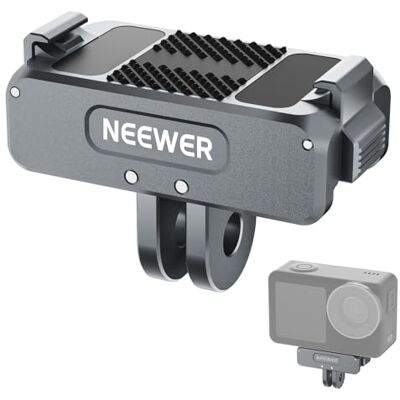NEEWER Opgewaardeerde magnetische montageadapter compatibel met DJI Osmo Action 5 Pro/4/3, Quick Release Action Camera Mount Vlogging Accessoires met 1/4 "statiefdraad, AC011 donkergrijs NEEWER Opgewaardeerde magnetische montageadapter compatibel met DJI Osmo Action 5 Pro/4/3, Quick Release Action Camera Mount Vlogging Accessoires met 1/4 "statiefdraad, AC011 donkergrijs